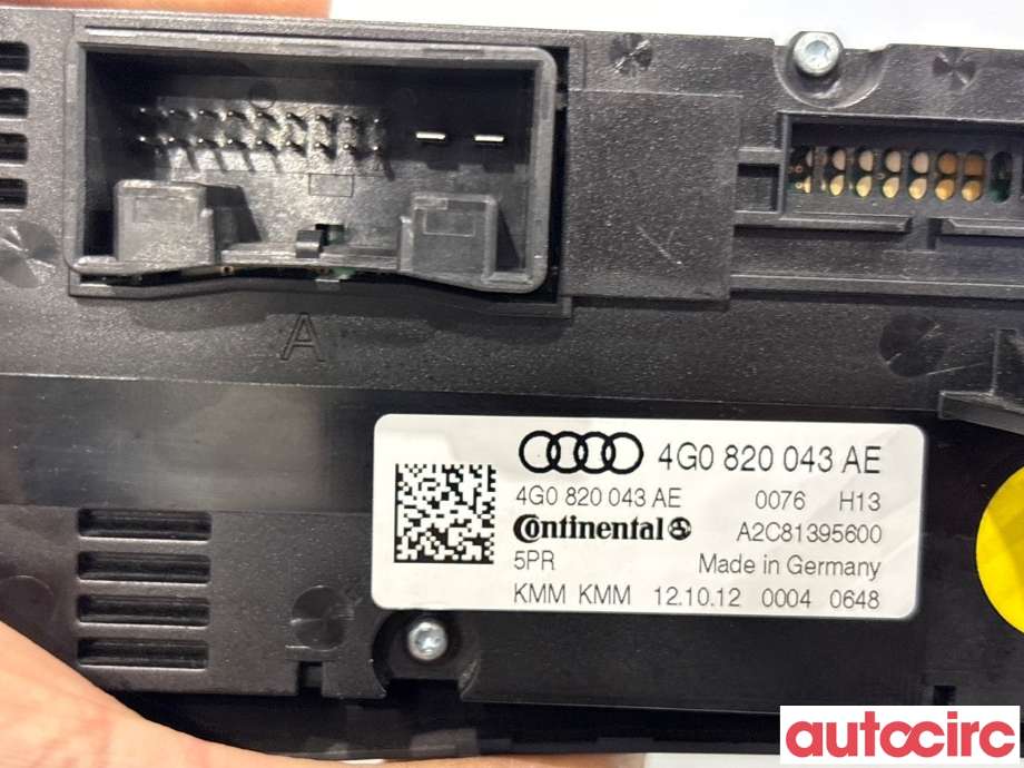 Varmeapparat betjening til Audi A6, Allroad 2012-2014 (Type III, Fase 1) (C7) (C7) (AUDI|4G0820043AE||4G0820043BD)