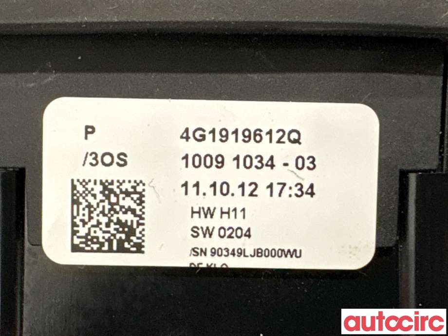 Bryter diverse til Audi A6, Allroad 2012-2014 (Type III, Fase 1) (C7) (C7) (AUDI|4G1919610F||4G1919612Q)