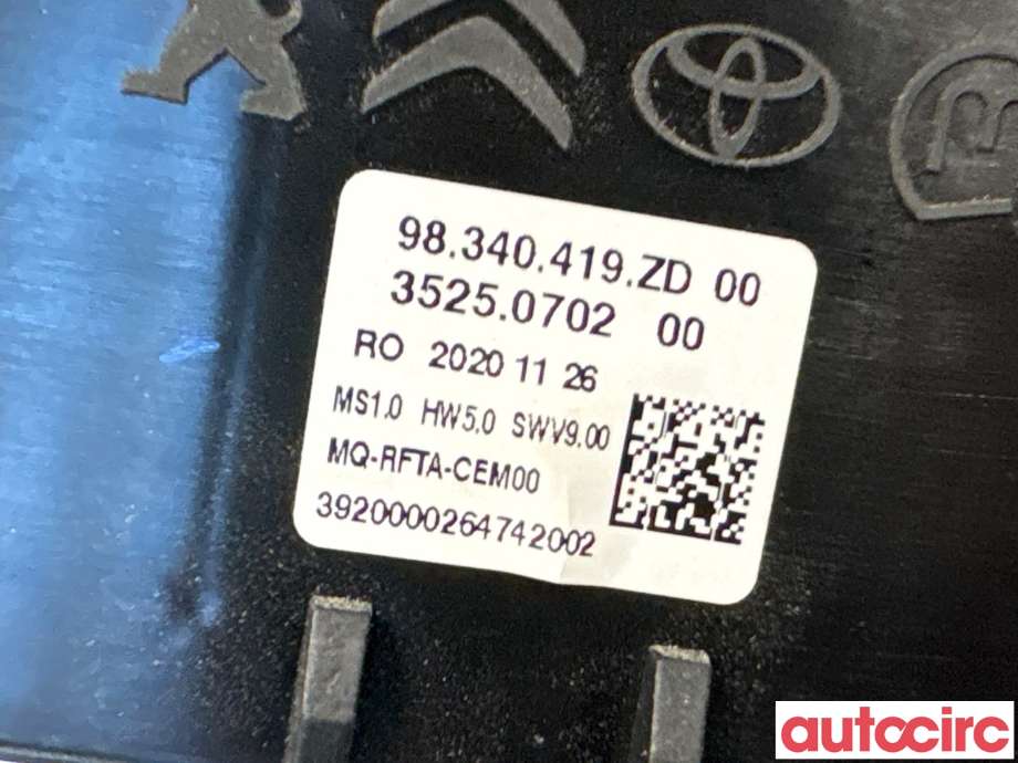 Varmeapparat betjening til Toyota Proace 2016-->> (Type II)  (TOYOTA|SU001B2019||98340419ZD)