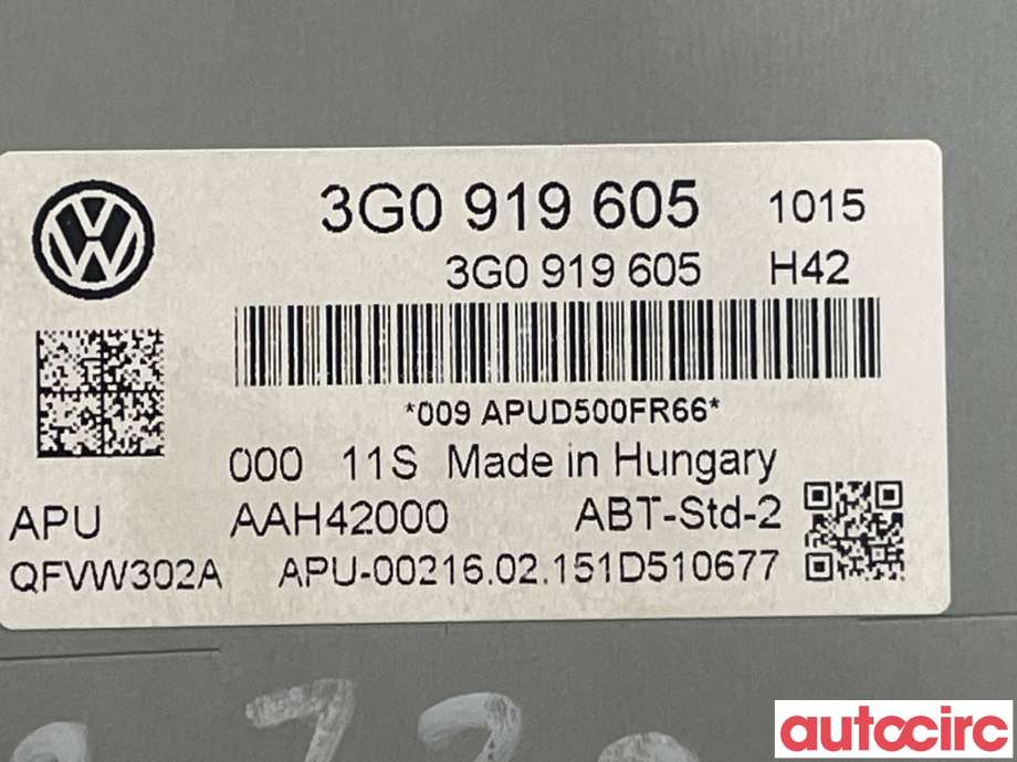 Bilstereo til VW e-Golf 2014-2017 (Fase 1)  (VOLKSWAGEN|3G0919605)