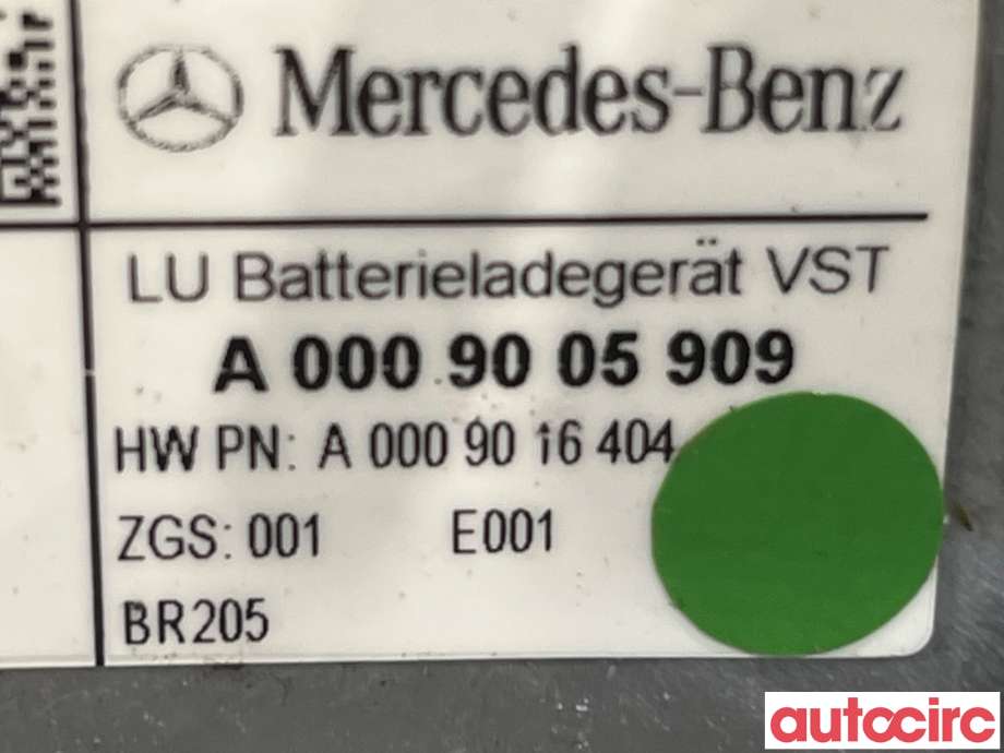 Batterilader (OBC - On Board Charger) til Mercedes C-Klasse 2014-2018 (Fase 1) (W205) (W205) (MERCEDES|A0009005909)