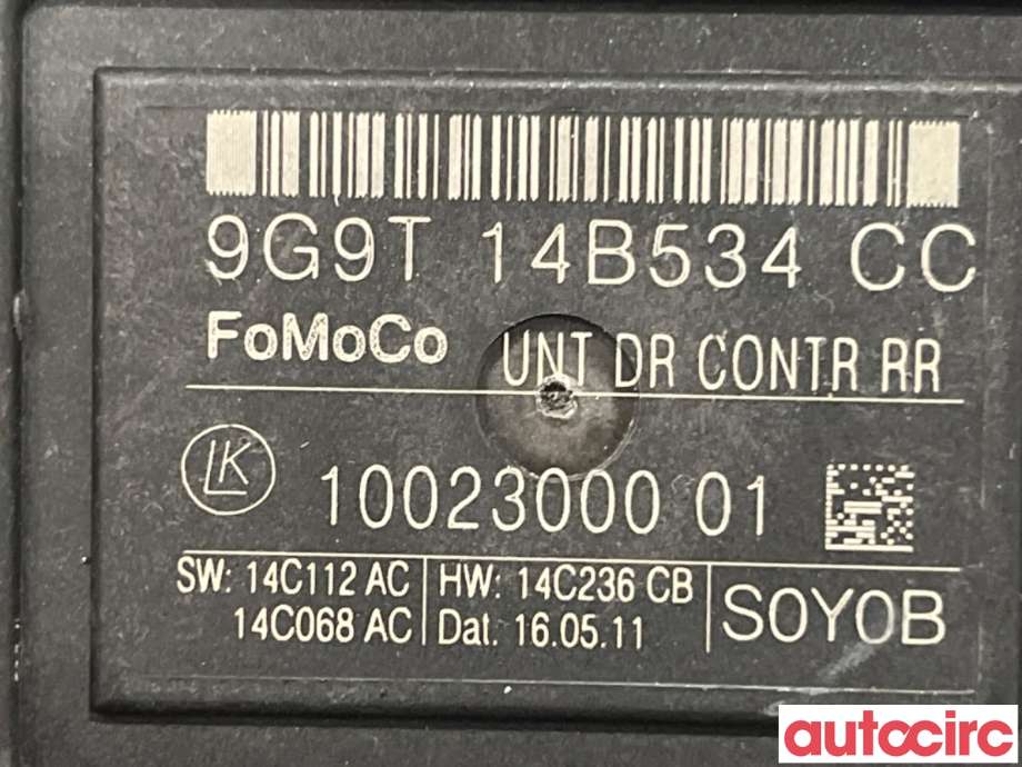 Styreenhet dør venstre foran til Volvo XC70 2008-2013 (Type II, Fase 1)  (VOLVO|31318368|1002300001|9G9T14B534CC)