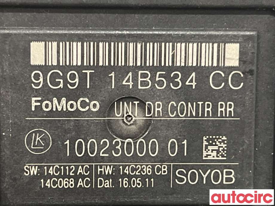 Styreenhet dør venstre foran til Volvo XC70 2008-2013 (Type II, Fase 1)  (VOLVO|31318368|1002300001|9G9T14B534CC)
