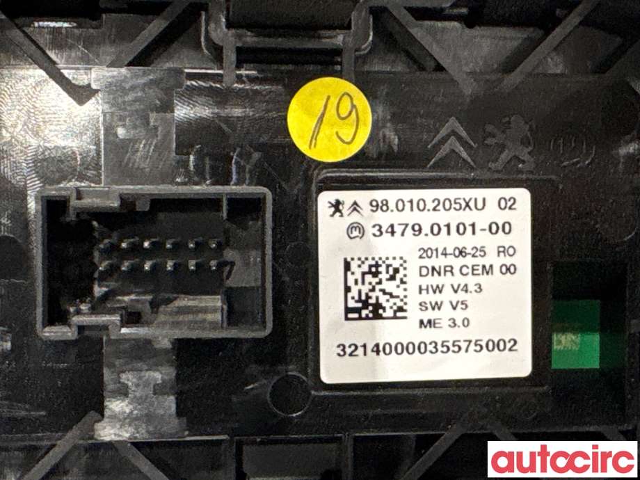 Bryter diverse til Citroën C4, Cactus 2014-2017 (Fase 1)  (CITROEN|98010205XU|34790101-00|98147055XU)