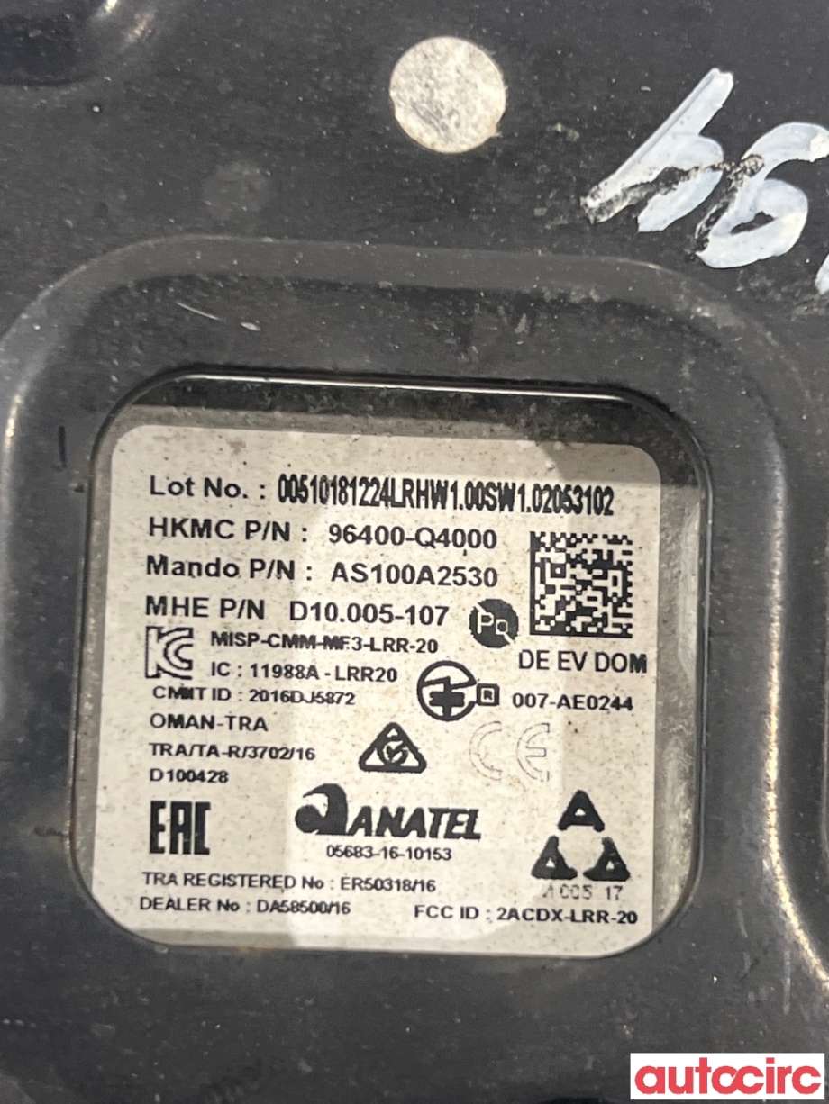Sensor radar til Kia Niro 2016-2021 (KIA|96400Q4000|AS100A2530|96400-Q4000)