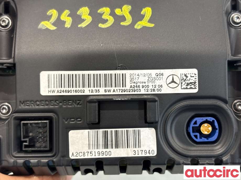 Instrument kjørecomputer til Mercedes A-Klasse 2012-2018 (W176) (W176) (MERCEDES|A2469001206|A2C87519900)