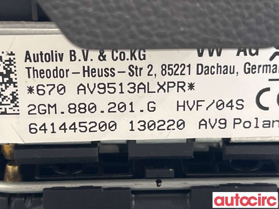 Airbag rattpute til VW T-Cross 2019-->> (VOLKSWAGEN|2GM880201G)