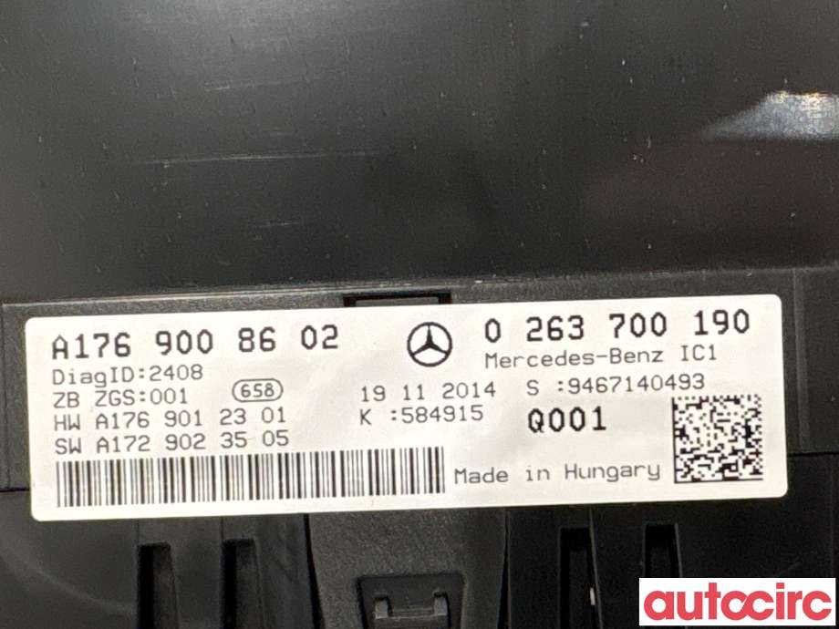 Instrumentpanel til Mercedes A-Klasse 2012-2018 (W176) (W176) (MERCEDES|A1769002903|0263700190|A1769008602)