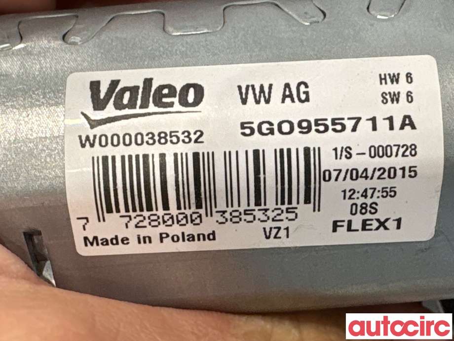 Viskermotor bakrute til VW e-Golf 2014-2017 (Fase 1) (VOLKSWAGEN|5G0955711A|W000038532|5G0955711D)