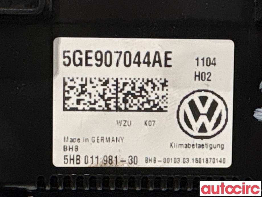 Varmeapparat betjening til VW e-Golf 2014-2017 (Fase 1)  (VOLKSWAGEN|5GE907044AE|5HB011981-30)