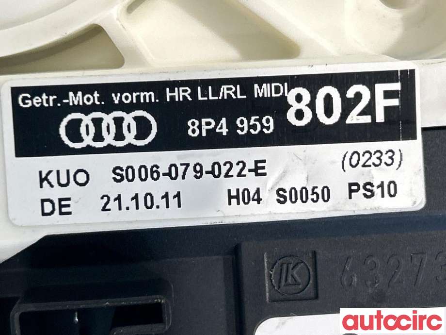Ruteheis høyre bak til Audi A3 2009-2012 (Type II, Fase 2)  (AUDI|8P4959802F|0130822263)