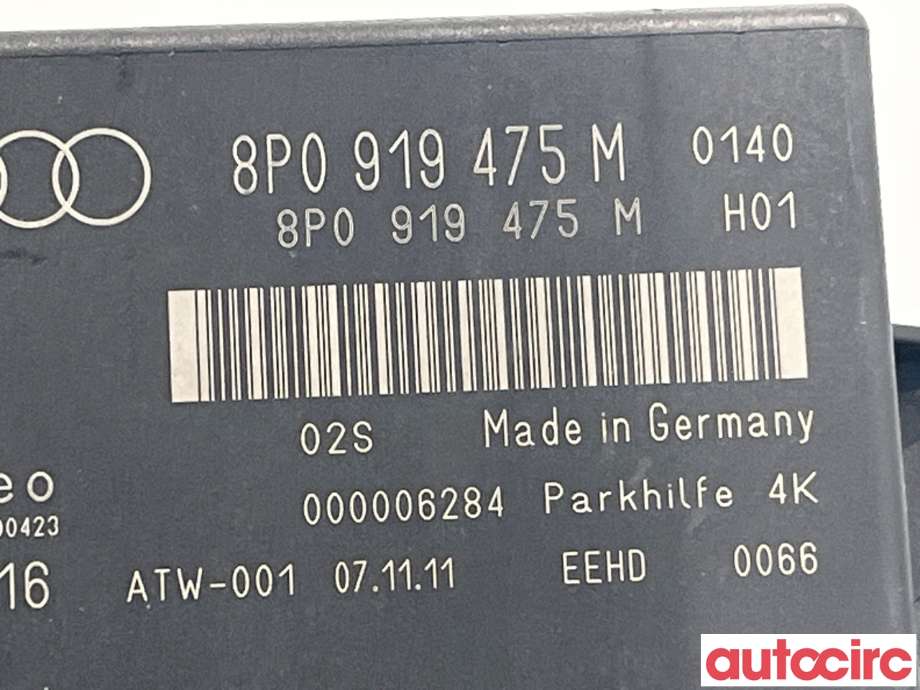 Styreenhet parkering til Audi A3 2009-2012 (Type II, Fase 2) (AUDI|8P0919475M)