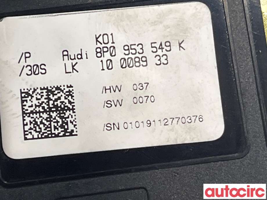 Styreenhet diverse til Audi A3 2009-2012 (Type II, Fase 2) (AUDI|8P0953549K)