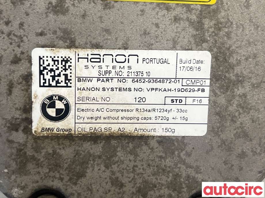 Aircondition kompressor til BMW X5 2013-2018 (F15) (F15) (BMW|64529496106||64529364872-01)