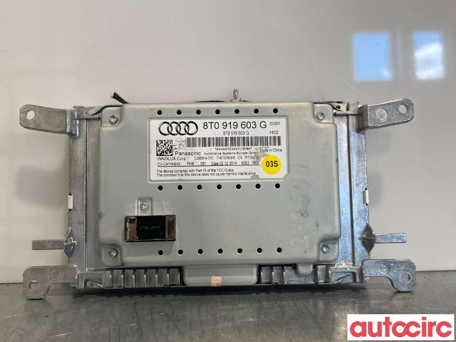 Multimedia display (MCU - Media Controller Unit) til Audi A4 2007-2014 (Type IV) (B8) (B8) (AUDI|8T0057603E|CV-CA11H0AE|8T0919603G)