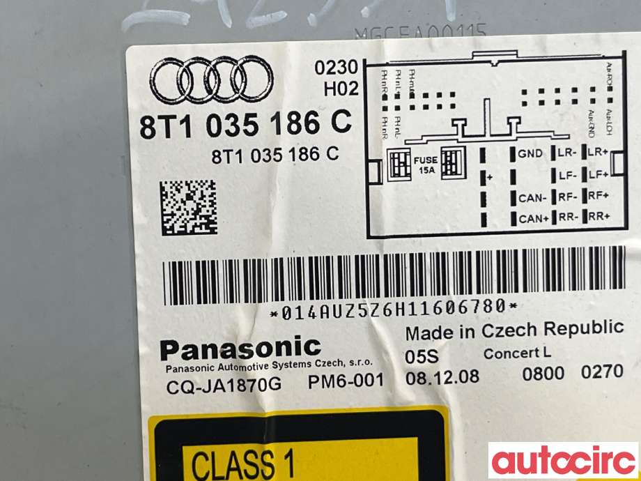 Bilstereo til Audi A4 2007-2014 (Type IV) (B8) (B8) (AUDI|8T1035186|8T1035186C)