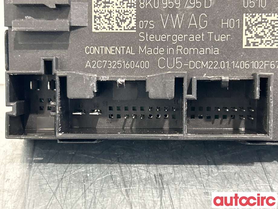 Styreenhet dør venstre foran til Audi A4 2007-2014 (Type IV) (B8) (B8) (AUDI|8K0959795G|A2C7325160400)