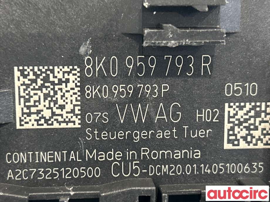 Styreenhet dør venstre foran til Audi A4 2007-2014 (Type IV) (B8) (B8) (AUDI|8K0959793R|A2C7325120500)