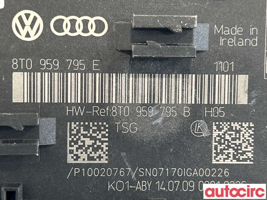 Styreenhet dør venstre foran til Audi A5 2007-2016 (Type I) (AUDI|8T0959795E|8T0959795B)