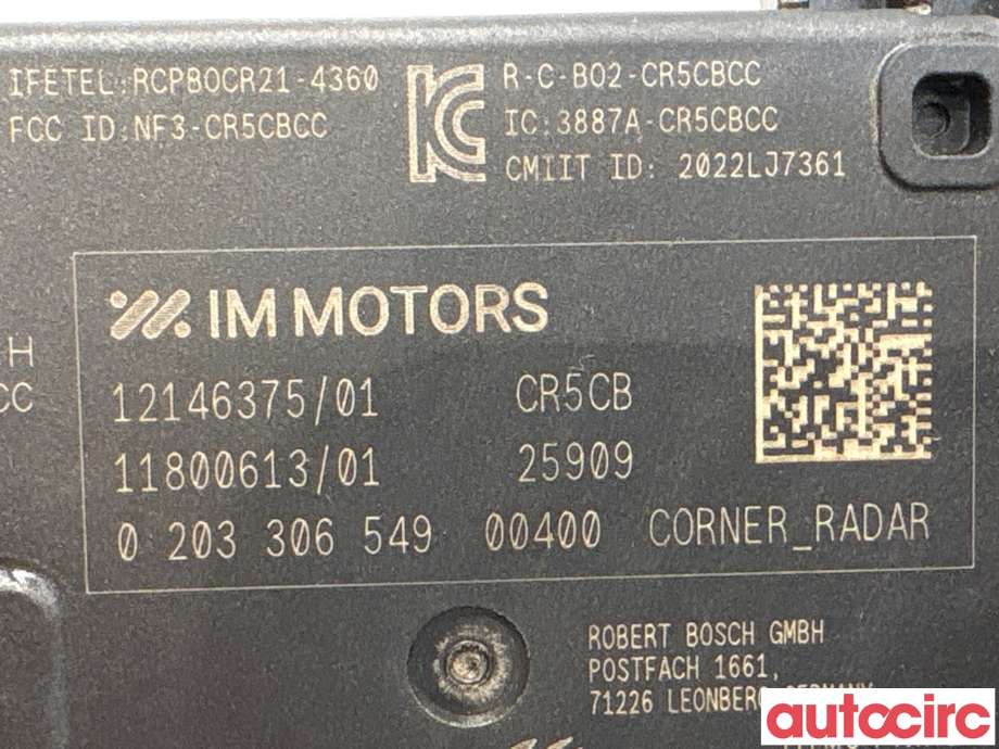 Sensor radar til MG MG5 2022-->> (MG IM 6|11800613|0203306549|12146375)