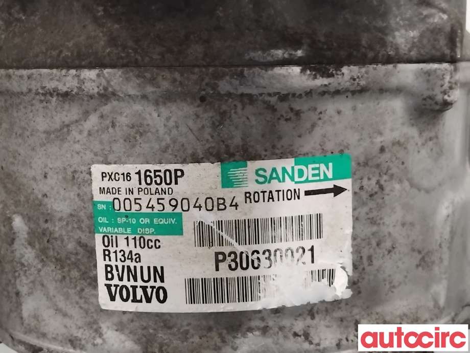 Aircondition kompressor til Volvo XC70 2008-2013 (Type II, Fase 1)  (VOLVO|36050841|PXC161650|30630021)