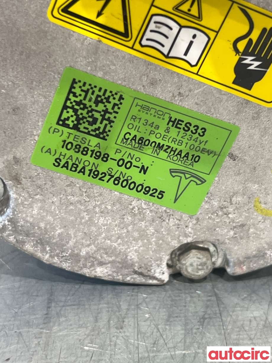 Aircondition kompressor til Tesla Model 3 2018-2023 (Fase 1)  (TESLA|1088198-00-N|CA600MZHAA10)