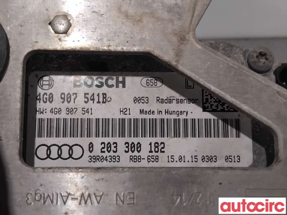 Sensor radar til Audi A6, Allroad 2015-2019 (Type III, Fase 2) (C7) (C7) (AUDI|4G0907541BX|0203300182|4G0907541B)