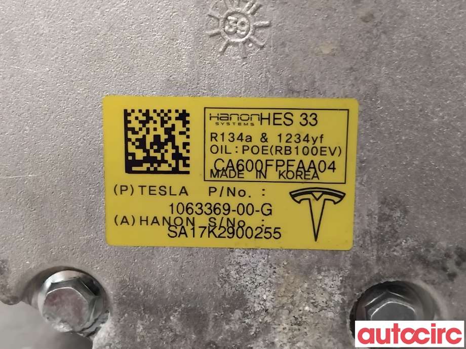 Aircondition kompressor til Tesla Model S 2016-2021 (Fase 2) (TESLA|1063369-00-G|CA600FPFAA04)