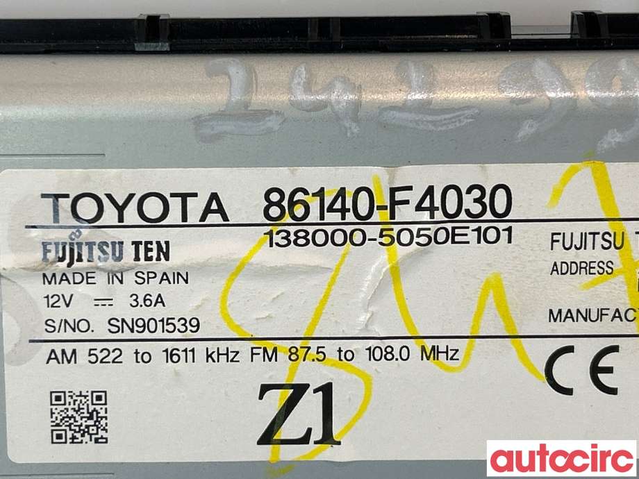 Instrument diverse til Toyota C-HR 2016-->> (TOYOTA|86140F4030|)