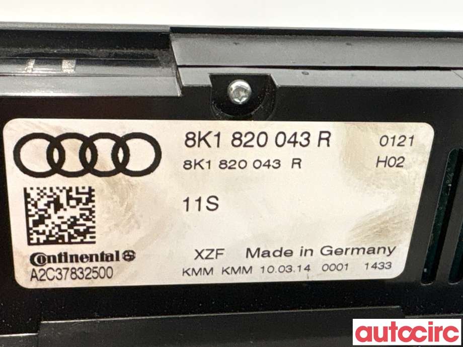 Varmeapparat betjening til Audi A4 2007-2014 (Type IV) (B8) (B8) (AUDI|8K1820043AG|A2C37832500|8K1820043AT)