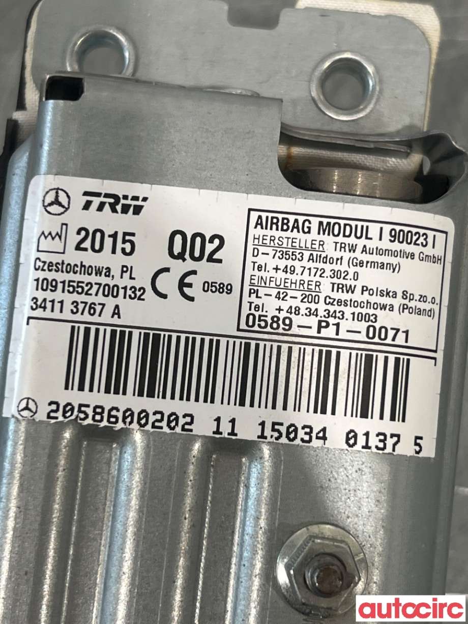 Airbag kne til Mercedes C-Klasse 2014-2018 (Fase 1) (W205) (W205) (MERCEDES|A2058600202|)