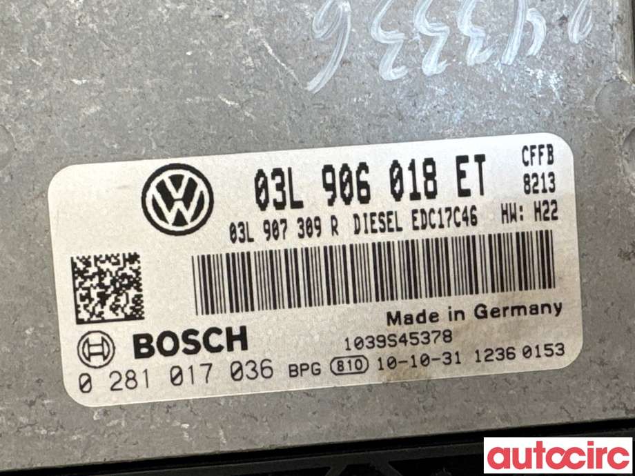 Styreenhet motor til VW Tiguan 2011-2016 (Type I, Fase 2) (VOLKSWAGEN|03L906018ET|0281017036)