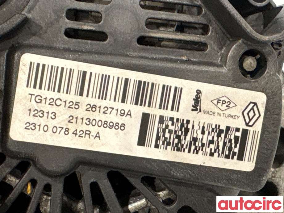 Dynamo til Renault Clio 2012-2016 (Type IV, Fase 1)  (RENAULT|231006677R|TG12C125|231007842R)