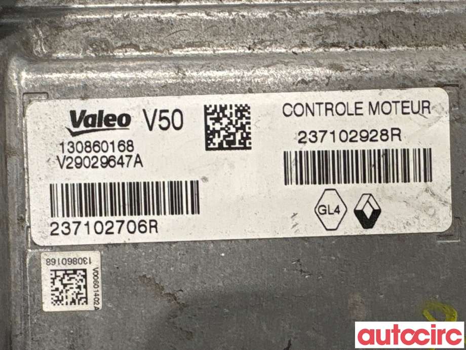 Styreenhet motor til Renault Clio 2012-2016 (Type IV, Fase 1) (RENAULT|237102928R|V29029647A)