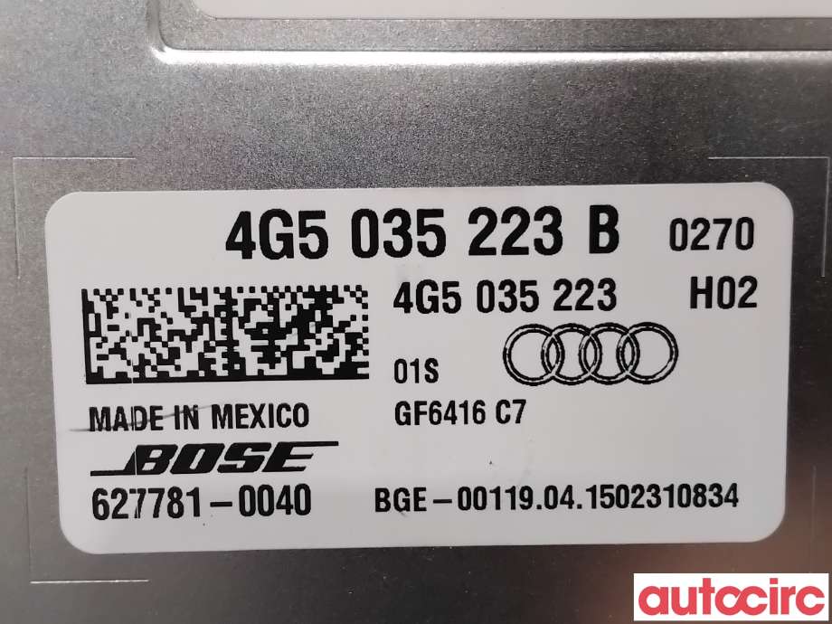 Bilstereo forsterker til Audi A6, Allroad 2015-2019 (Type III, Fase 2) (C7) (C7) (AUDI|4G0035223B|627781-0040|4G5035223B)