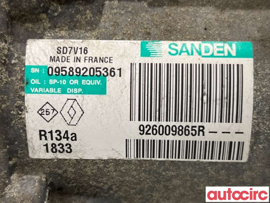 Aircondition kompressor til Nissan Qashqai 2010-2014 (Type I, Fase 2)  (NISSAN|2763000Q3J|SD7V161833|926009865R)