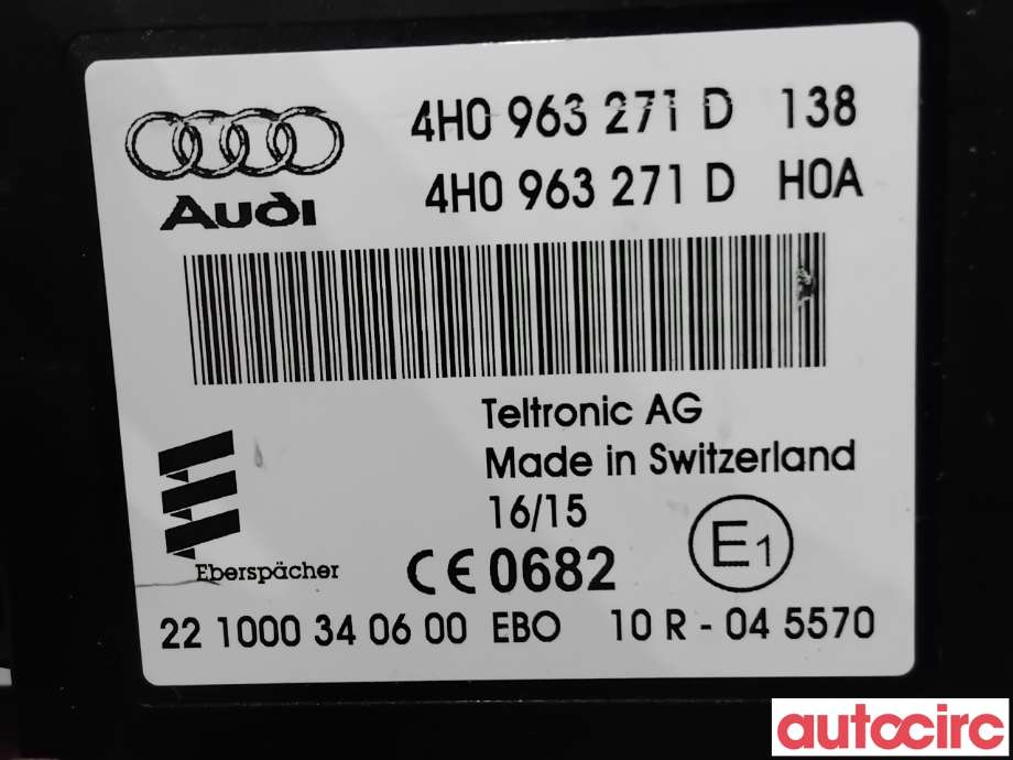 Styreenhet diverse til Audi A6, Allroad 2015-2019 (Type III, Fase 2) (C7) (C7) (AUDI|4H0963271D|221000340600|4H0963271E)