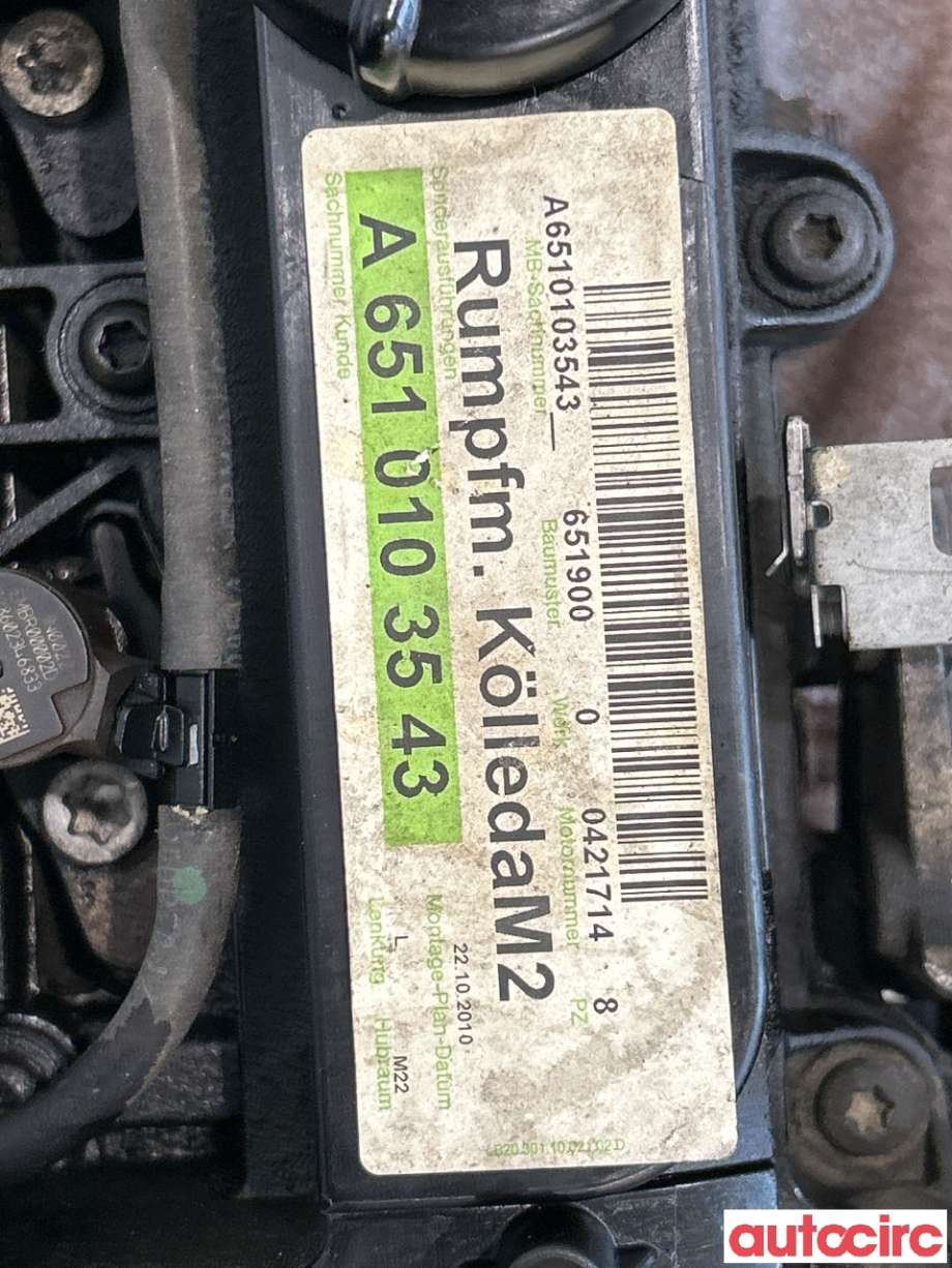Motor diesel til Mercedes E-Klasse 2009-2013 (Fase 1) (W212) (W212) (MERCEDES|A6510102543|651925|A6510103543)
