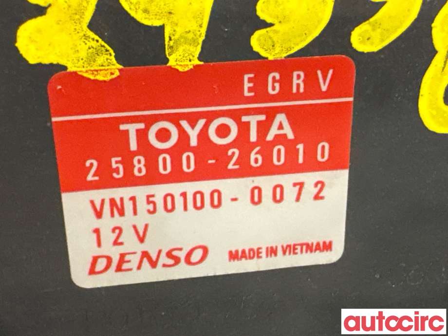 EGR-ventil til Toyota RAV4 2013-2015 (Type IV, Fase 1)  (TOYOTA|2580026010|VN150100-0072|25800-26010)