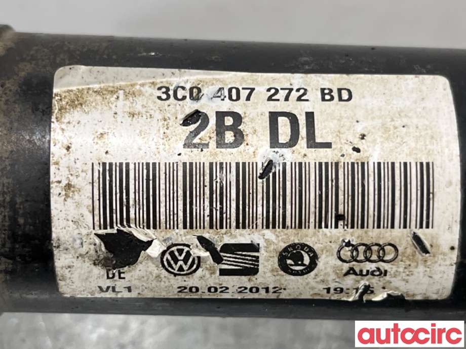 Drivaksel høyre foran til VW Golf VI 2008-2012  (VOLKSWAGEN|3C0407452HX|2BDL|3C0407272BD)