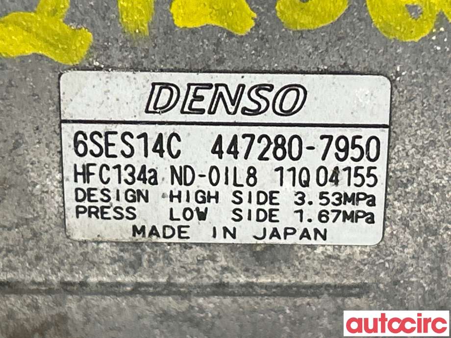 Aircondition kompressor til Toyota RAV4 2013-2015 (Type IV, Fase 1)  (TOYOTA|8831042370||447280-7950)