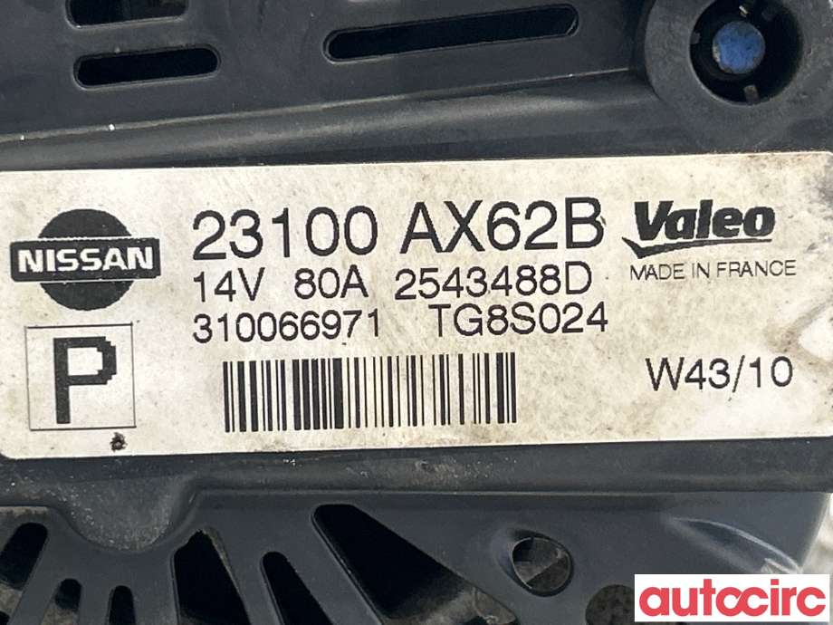 Dynamo til Nissan Note 2006-2013 (Type I) (NISSAN|23100AX62B|TG8S024)