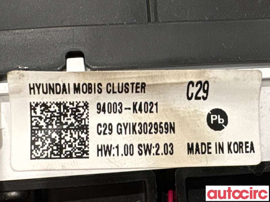 Instrumentpanel til Hyundai Kona 2017-2021 (Type I, Fase 1) (HYUNDAI|94003K4030||94003-K4021)