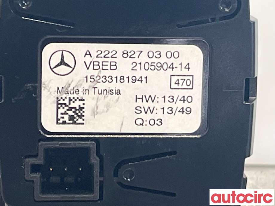 Instrument klokke til Mercedes C-Klasse 2014-2018 (Fase 1) (W205) (W205) (MERCEDES|A2228270300)