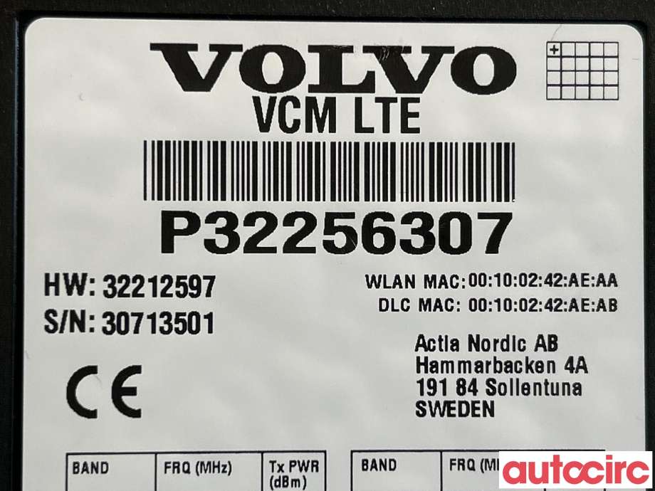 Styreenhet bluetooth til Volvo V90 / V90 CC / S90 2016-->>  (VOLVO|36003310|AC92229102|32256307)