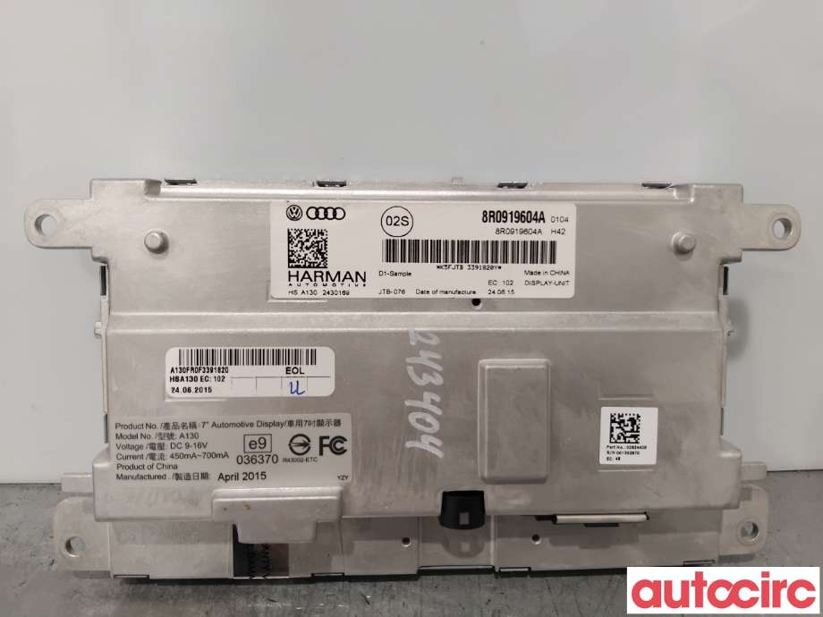 Instrument kjørecomputer til Audi Q5 2012-2017 (Type I, Fase 2)  (AUDI|8R0919604A|HSA130)