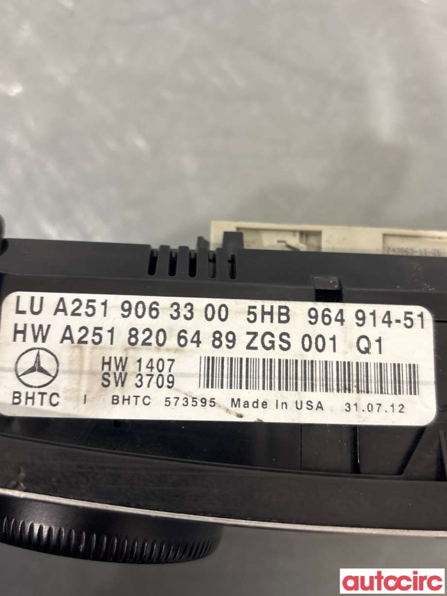 Varmeapparat betjening til Mercedes R-Klasse 2006-2013 (W251) (W251) (MERCEDES|A2518209789||A2519063300)