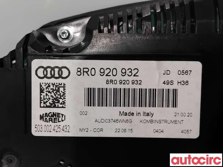 Instrumentpanel til Audi Q5 2012-2017 (Type I, Fase 2)  (AUDI|8R0920932|503002425432|8R0920932E)