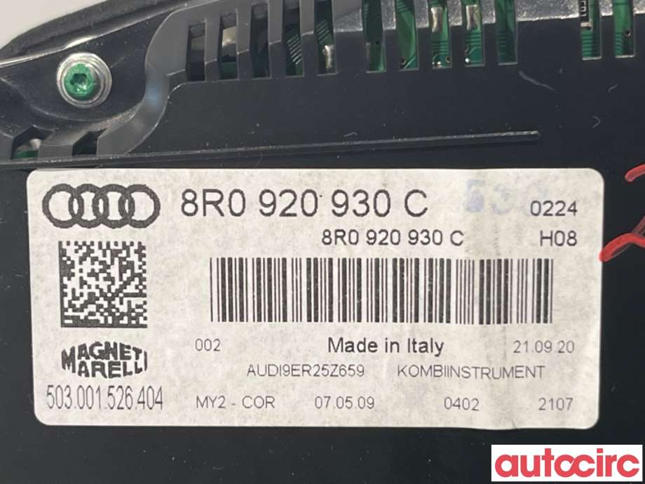Instrumentpanel til Audi Q5 2008-2012 (Type I, Fase 1)  (AUDI|8R0920930DX|503001526404|8R0920930D)
