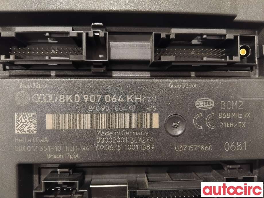 Styreenhet comfort (BCM) til Audi Q5 2012-2017 (Type I, Fase 2) (AUDI|8K0907064KJ|5DK012351-10|8K0907064KH)